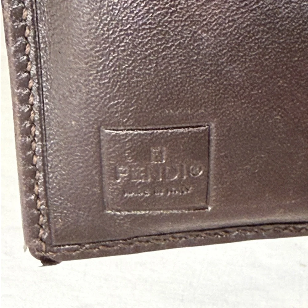 Vintage Fendi Leather & Zucca Canvas Wallet – Made in Italy – EUC